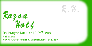 rozsa wolf business card